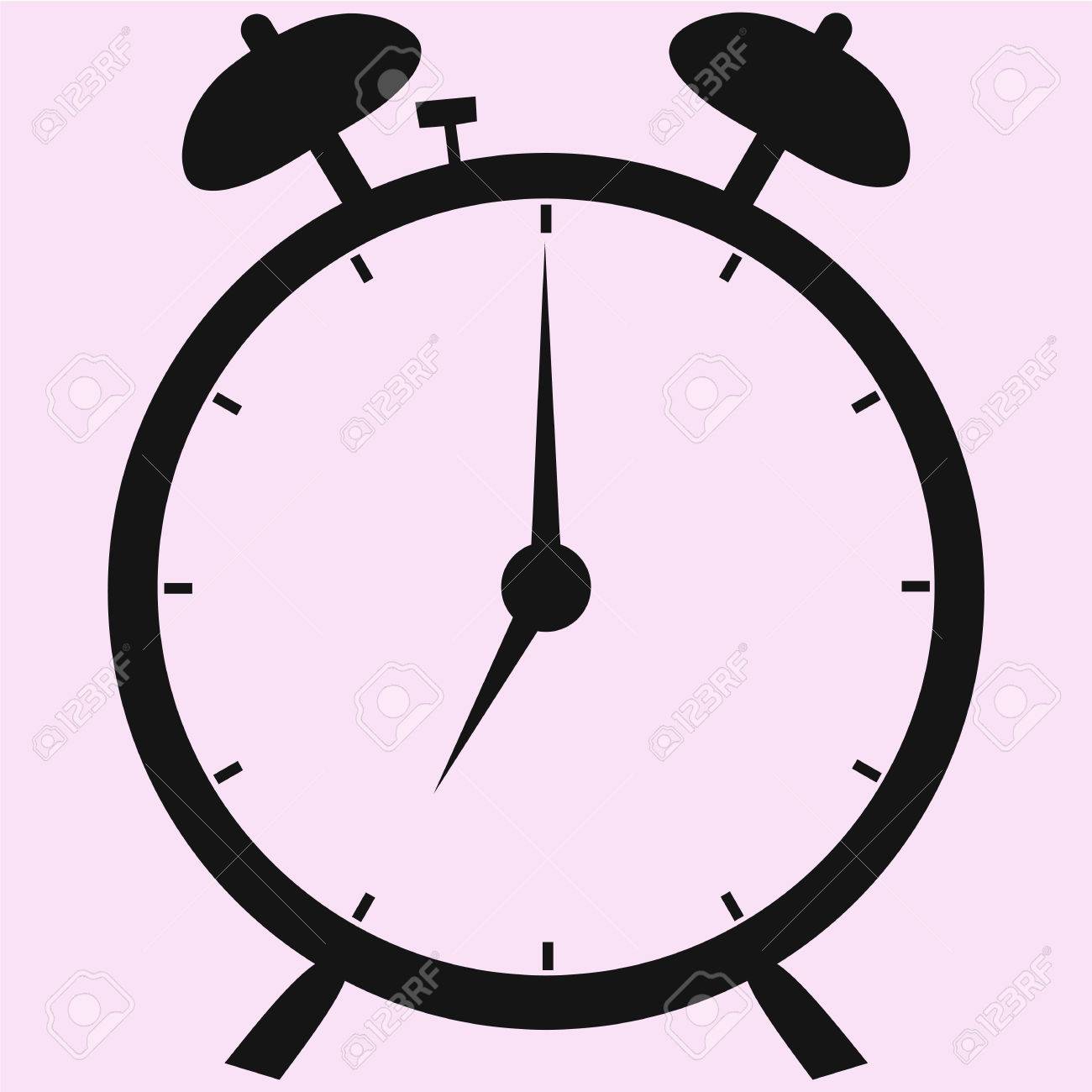 alarm clock vector silhouette isolated royalty free cliparts