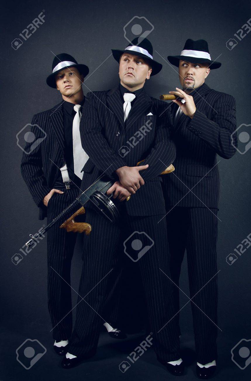 three gangsters gangster gang stock photo picture and royalty free
