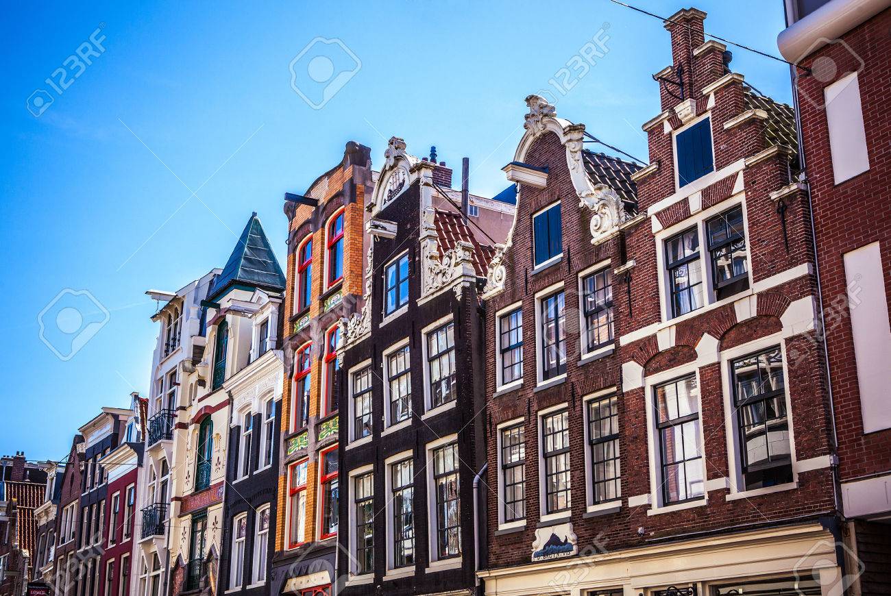 Amsterdam Netherlands August 15 2016 Famous Buildings Of Amsterdam City Centre Close Up General Landscape View Of City Streets And Traditional Dutch Architecture Amsterdam Netherlands Stock Photo Picture And Royalty Free Image Image 63345975