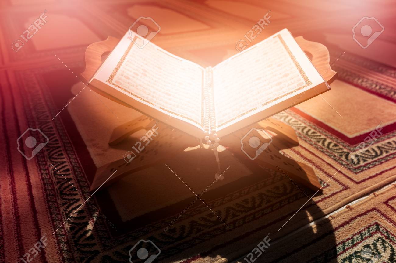 Quran in the mosque - open for prayers - 87342820 Quran in the mosque - open for prayers - 87342820