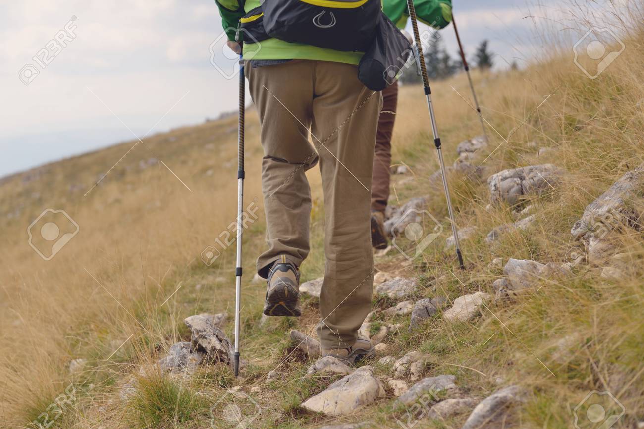walking with trekking poles