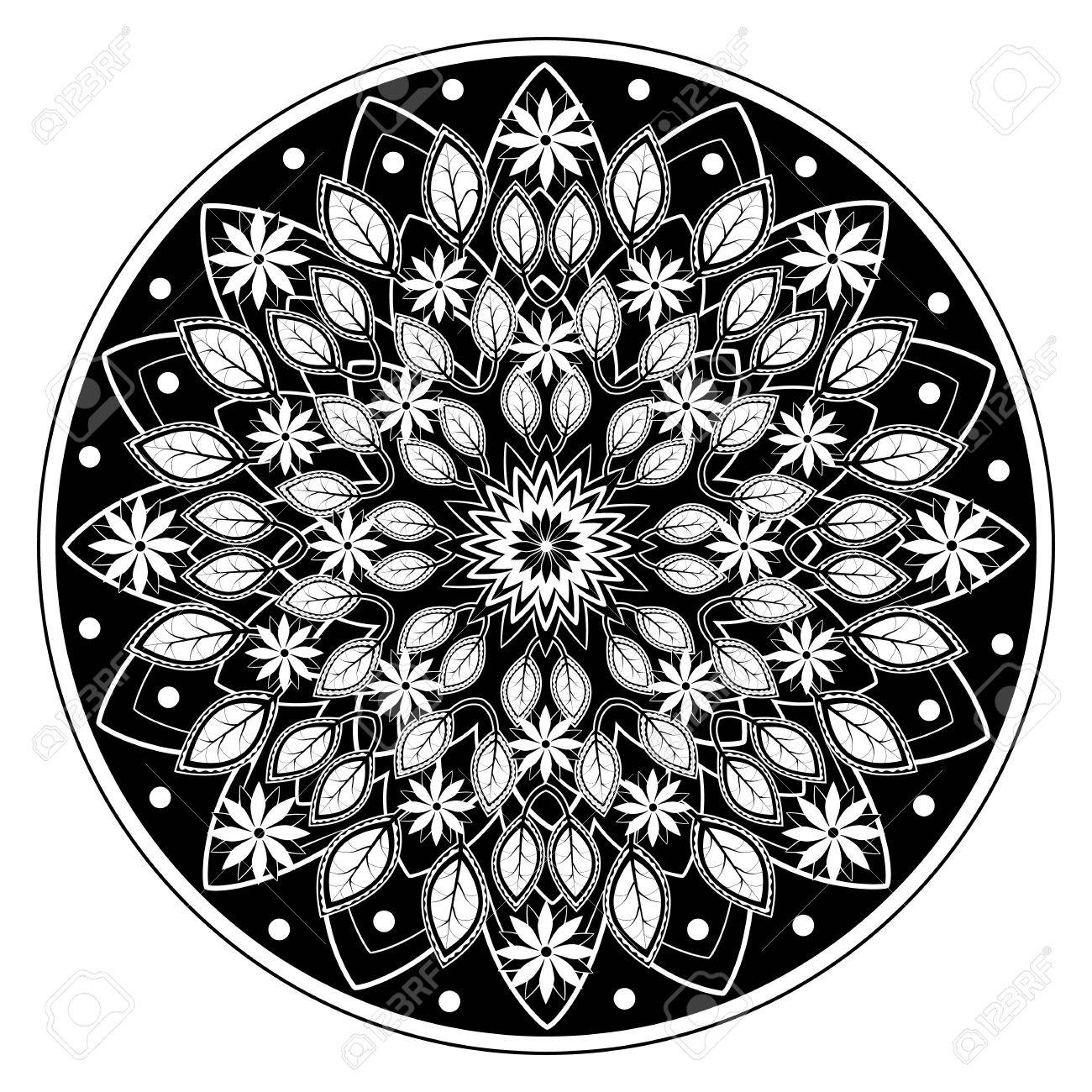 大人の塗り絵のイラスト 黒背景のため完成したぬりえページが実際に際立っています 非常に初心者にも簡単 のイラスト素材 ベクタ Image