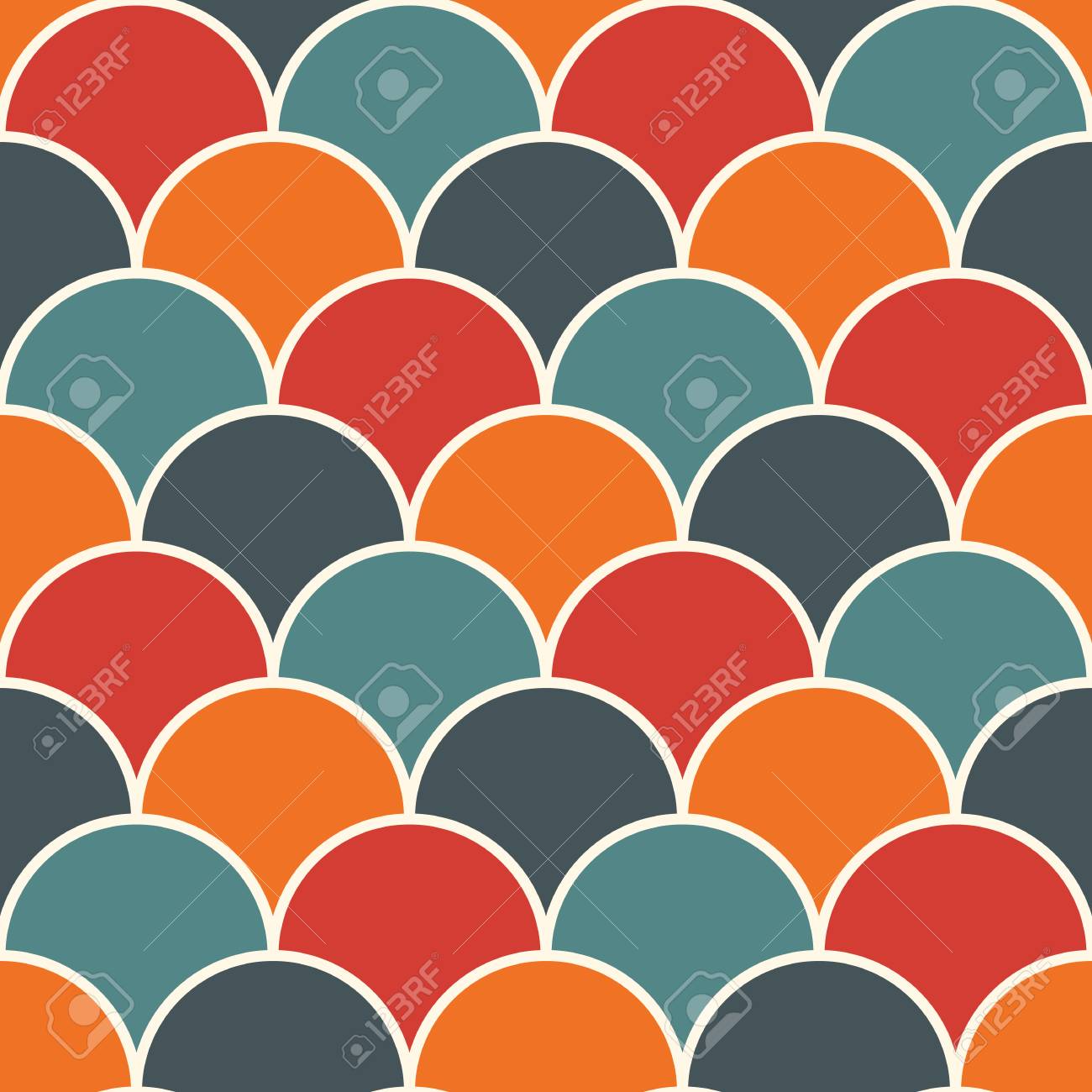 Fondo De Pantalla De Peces De Colores Brillantes Adorno Tradicional Asiatico Con Vieiras Repetidas Patron De Superficie Transparente Con Semicirculos Vivos Ilustraciones Vectoriales Clip Art Vectorizado Libre De Derechos Image 81443716