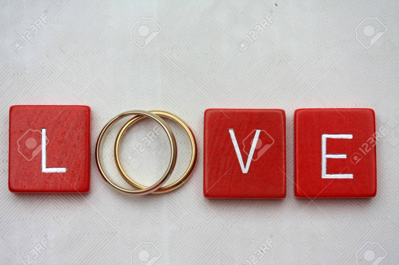 red wooden letters with