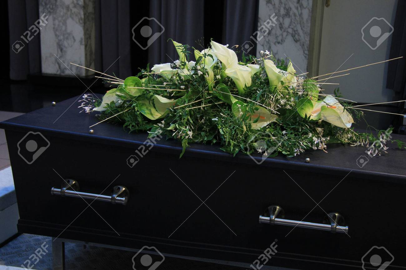 Funeral flowers on a casket, funeral service - 39782339 Funeral flowers on a casket, funeral service - 39782339