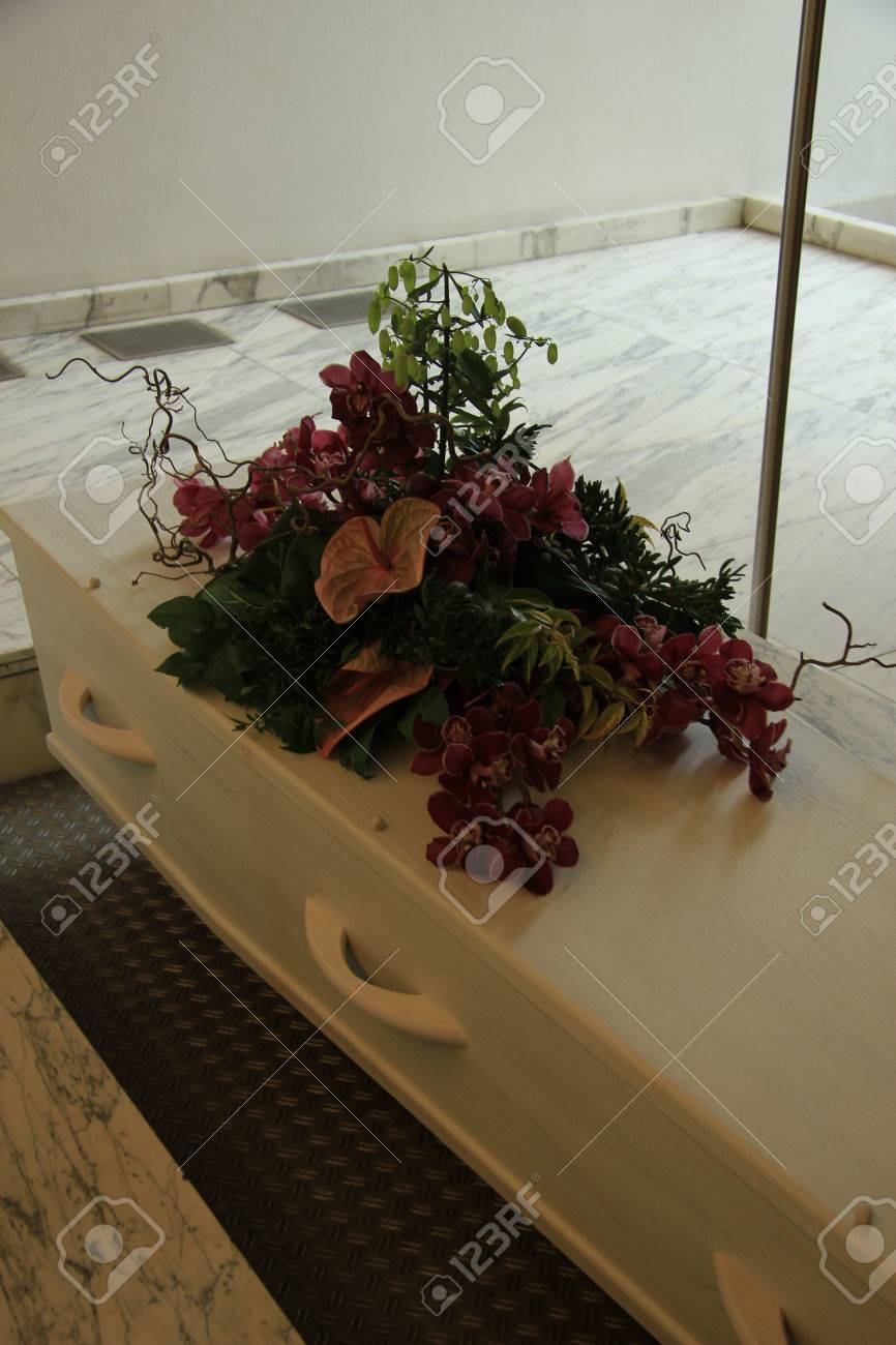Funeral Flowers On A Casket Funeral Service Stock Photo Picture And Royalty Free Image Image