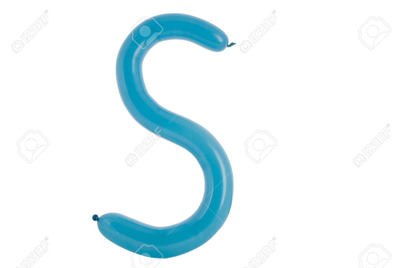 twisted balloon font part of full set lower case s stock photo