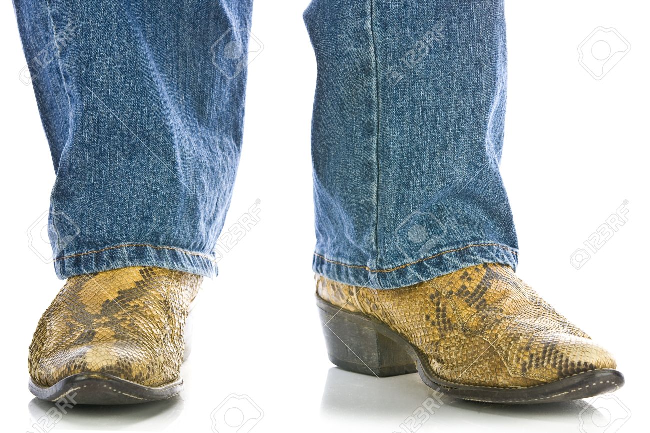 cowboy boots under jeans