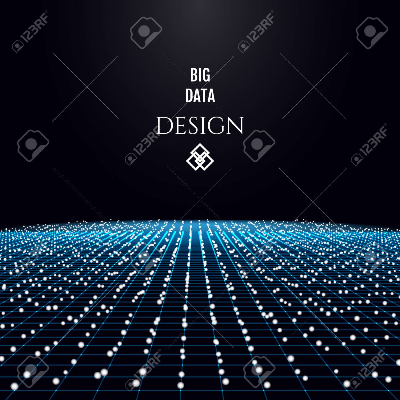 サイバー空間で流れる粒子 大きなデータ未来のコンセプト デザイン ベクトルの図 のイラスト素材 ベクタ Image 6906