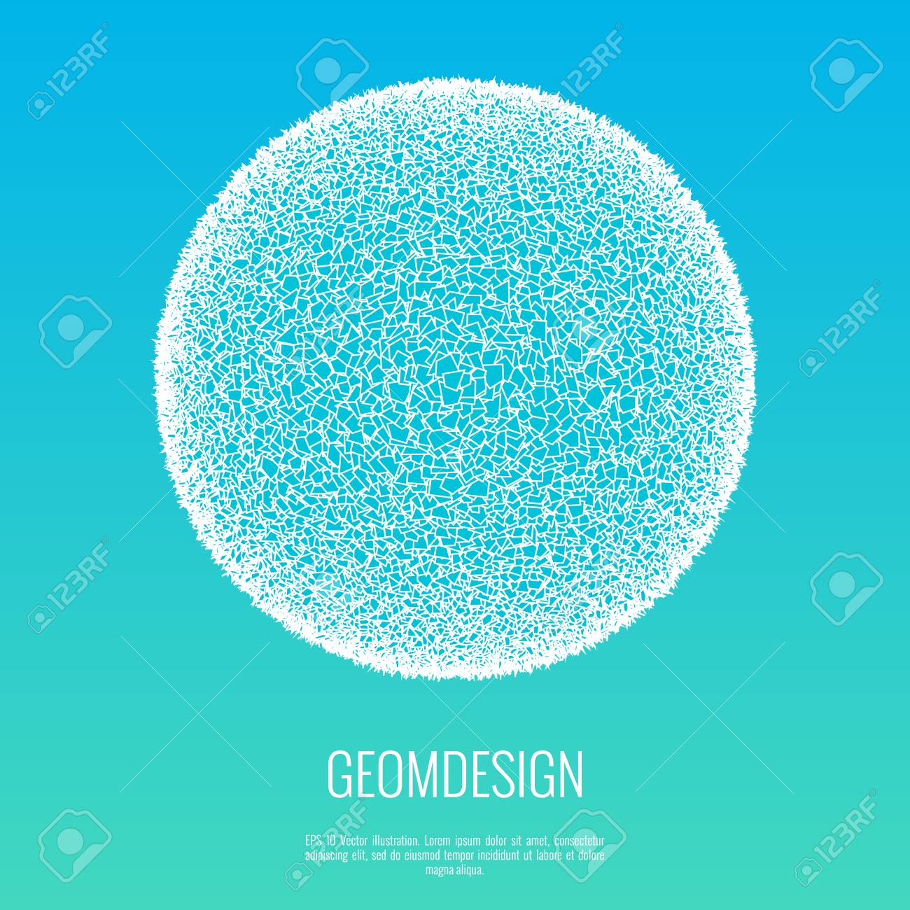 3 D のボールを破壊しました 球は多角形粒子から成っています ビジネス 科学技術プレゼンテーションのデザイン要素です ベクトルの図 のイラスト素材 ベクタ Image 71818708