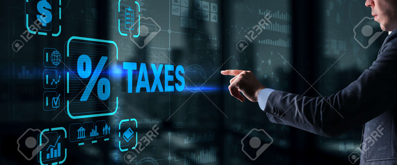 Concept of taxes paid by individuals and corporations such as VAT, income tax and property tax. Background for your business - 169590387 Concept of taxes paid by individuals and corporations such as VAT, income tax and property tax. Background for your business - 169590387