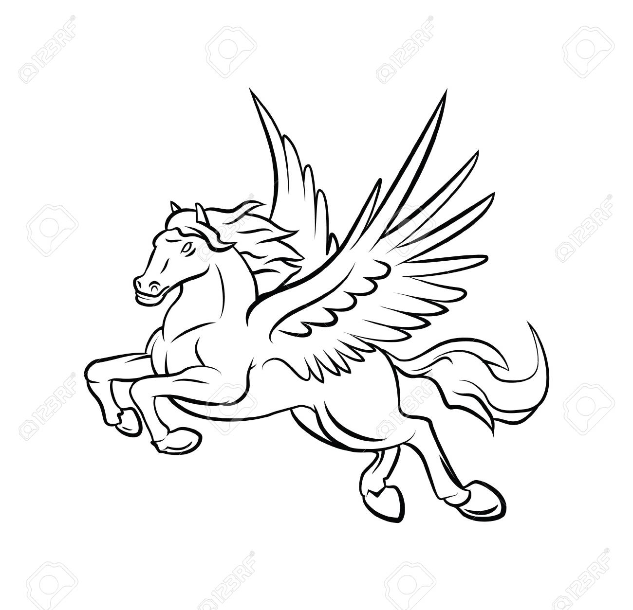 Pferd Flugel Lizenzfrei Nutzbare Vektorgrafiken Clip Arts Illustrationen Image