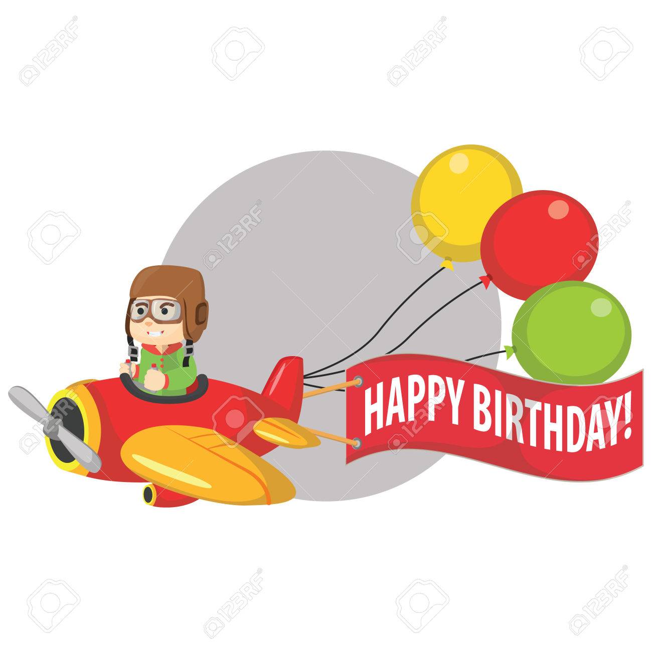 Debarrasser Boy Plan Et Dire Joyeux Anniversaire Clip Art Libres De Droits Vecteurs Et Illustration Image