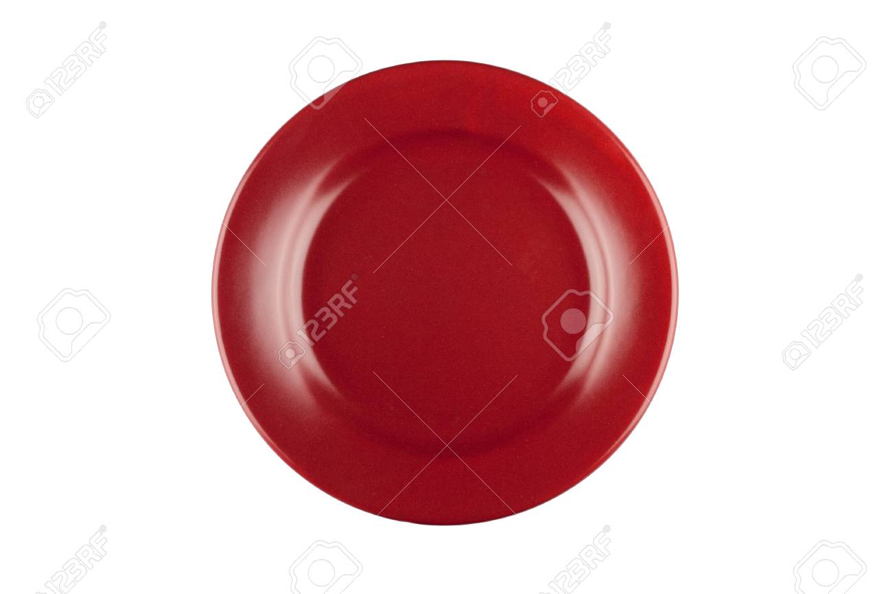 丸いお皿は白で隔離マルサラの色 の写真素材 画像素材 Image