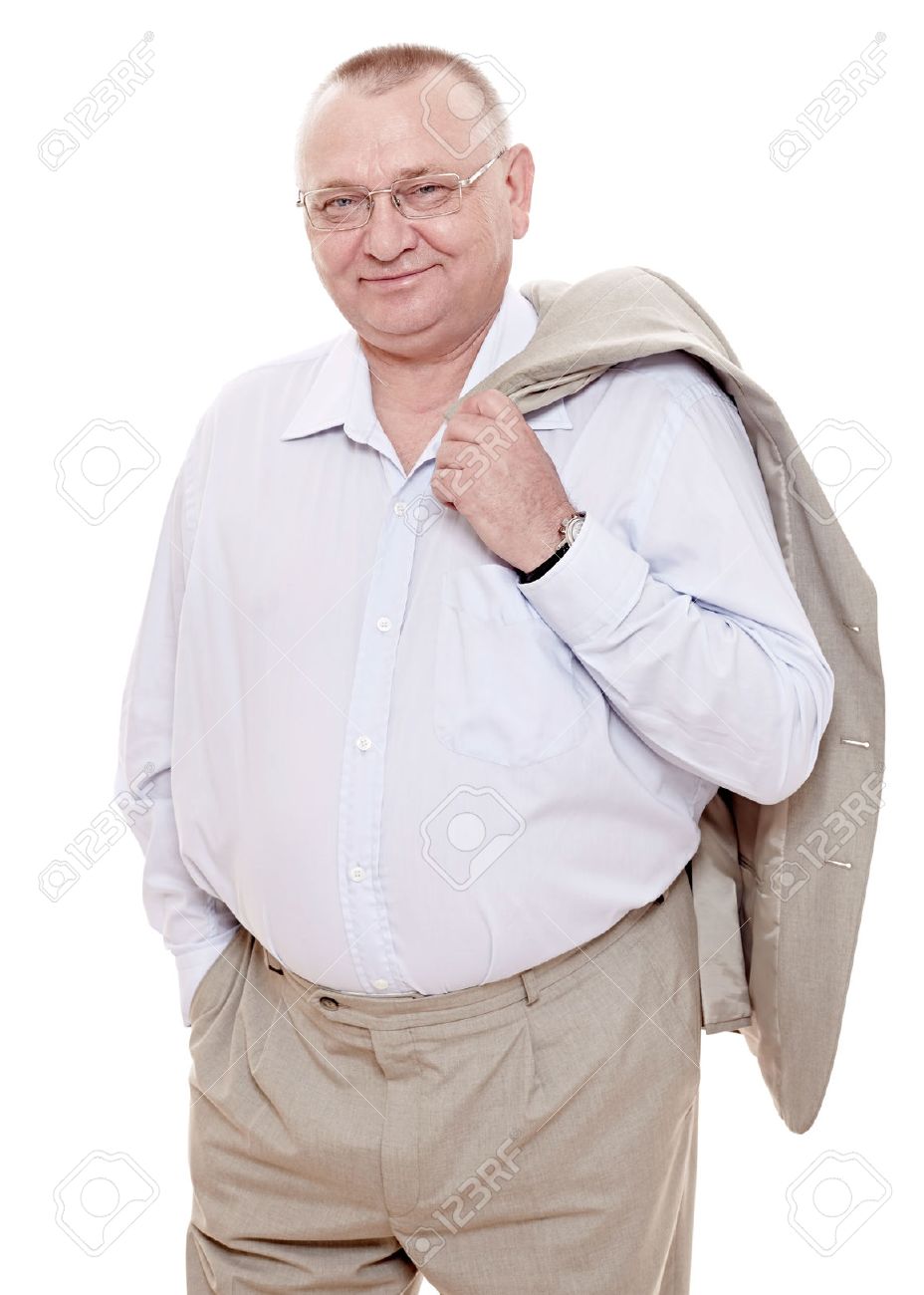 Cheerful Middle Aged Man Wearing Glasses Shirt With Open Collar Stock Photo Picture And Royalty Free Image Image