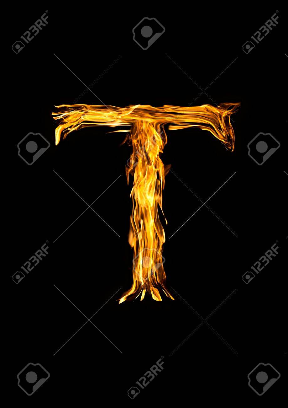 Fire Alphabet Letter T Stock Photo, Picture And Royalty Free Image ...