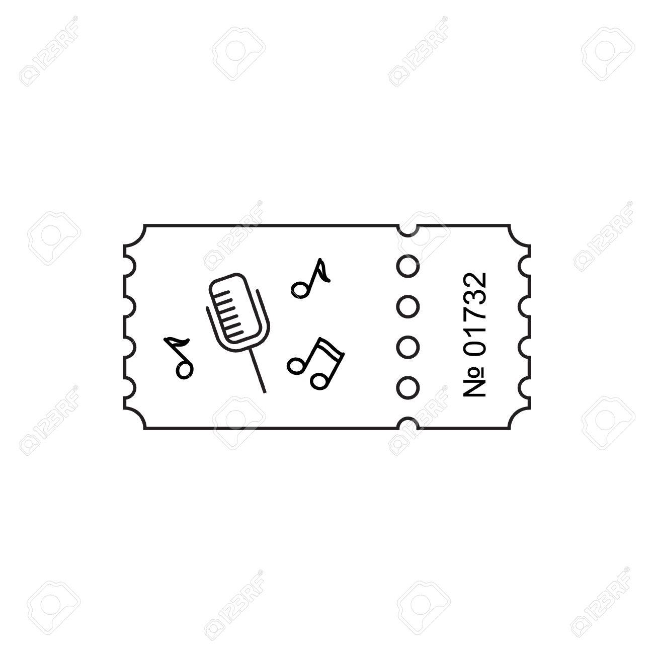 アウトライン スタイルのチケットのアイコン チケット イラスト チケットの半券の背景に分離されました レトロな映画のチケット チケット コンセプト アイコン 映画チケットのアイコン 図古いチケット のイラスト素材 ベクタ Image