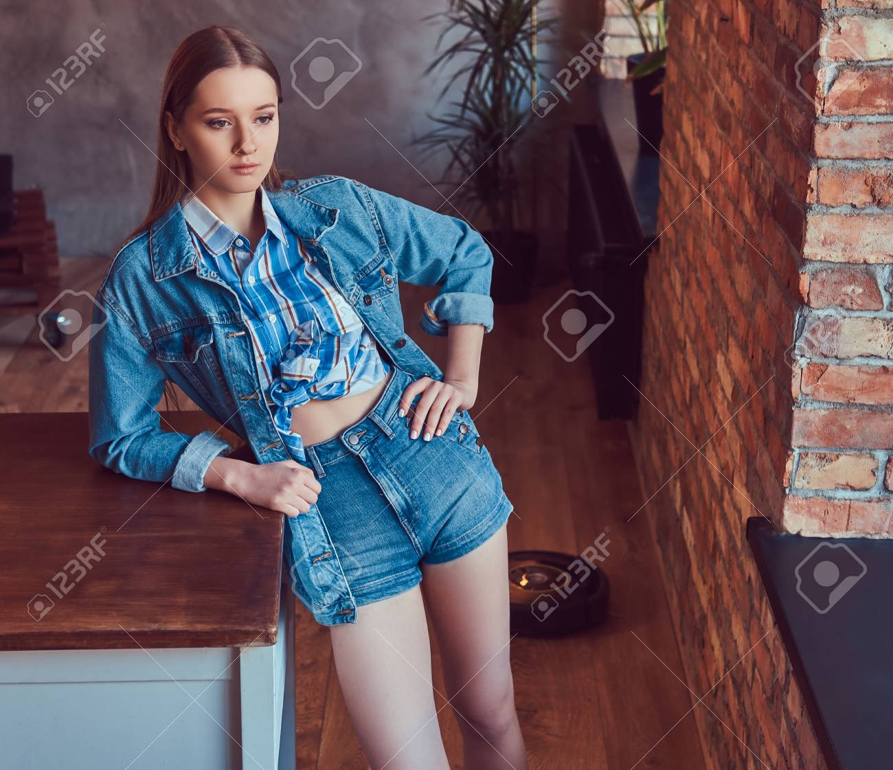 plaid shirt with jean jacket