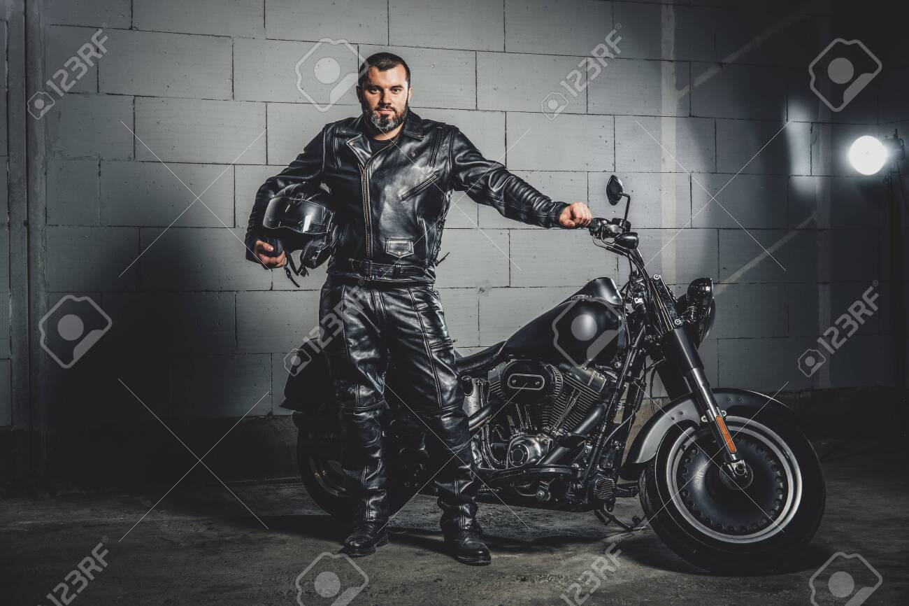 bikers in leather