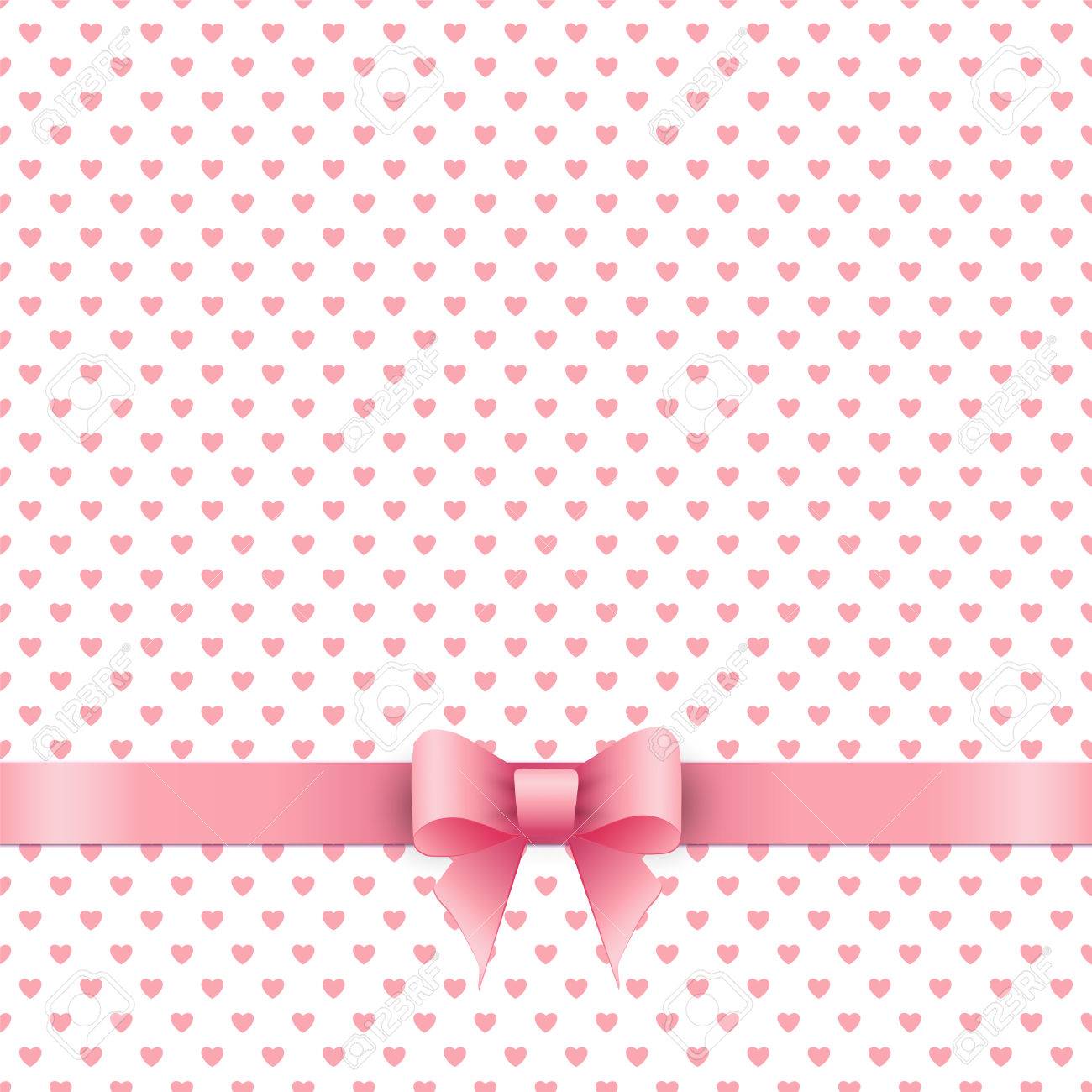 ピンクのリボンとかわいい背景 のイラスト素材 ベクタ Image