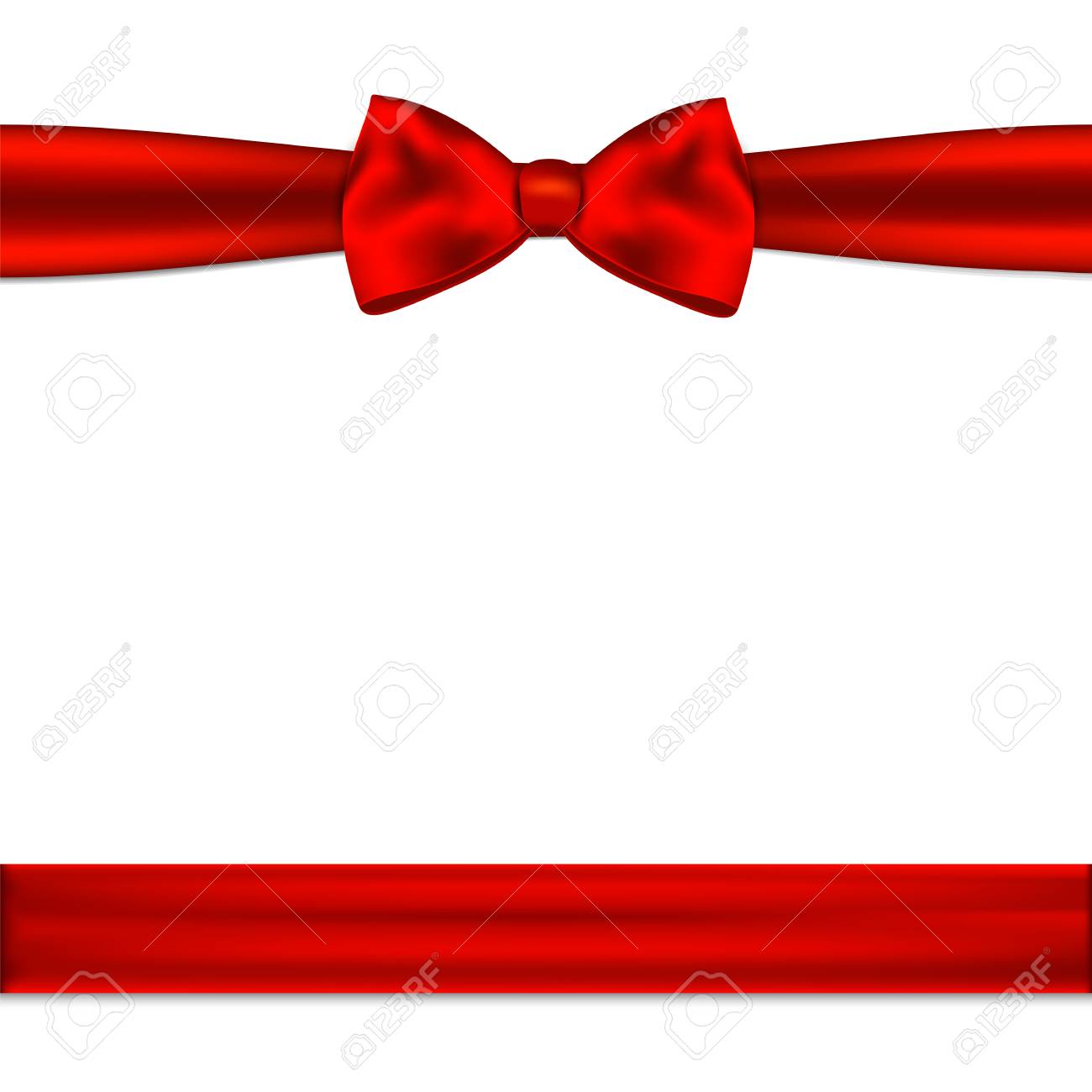 Red Ribbon Bow Horizontal Border. Vector Illustration. Royalty Free SVG,  Cliparts, Vectors, and Stock Illustration. Image 68904446., image size:1300x1300