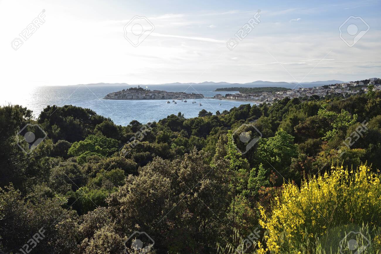 View of primosten town coastline, croatia - 145079692 View of primosten town coastline, croatia - 145079692