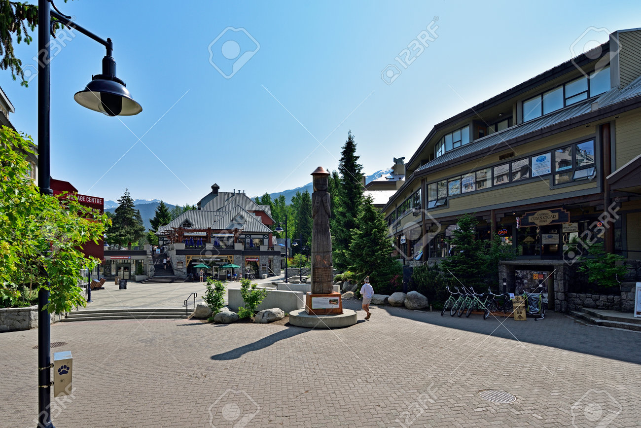 WHISTLER, BRITISH COLUMBIA, CANADA, MAY 30, 2019: Tourists and visitors at the Whistler - Canadian Ski Resort town approximately 125 kilometers north of Vancouver - 160784267 WHISTLER, BRITISH COLUMBIA, CANADA, MAY 30, 2019: Tourists and visitors at the Whistler - Canadian Ski Resort town approximately 125 kilometers north of Vancouver - 160784267