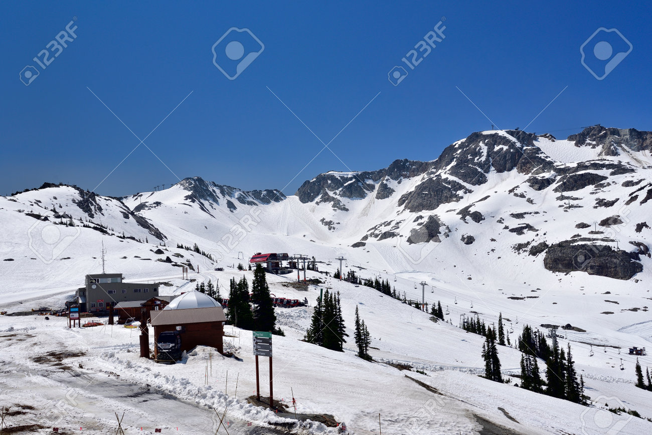 WHISTLER, BC, CANADA, MAY 30, 2019: Ski Resort in Whistler - Canadian Ski Resort town approximately 125 kilometers north of Vancouver - 160784256 WHISTLER, BC, CANADA, MAY 30, 2019: Ski Resort in Whistler - Canadian Ski Resort town approximately 125 kilometers north of Vancouver - 160784256