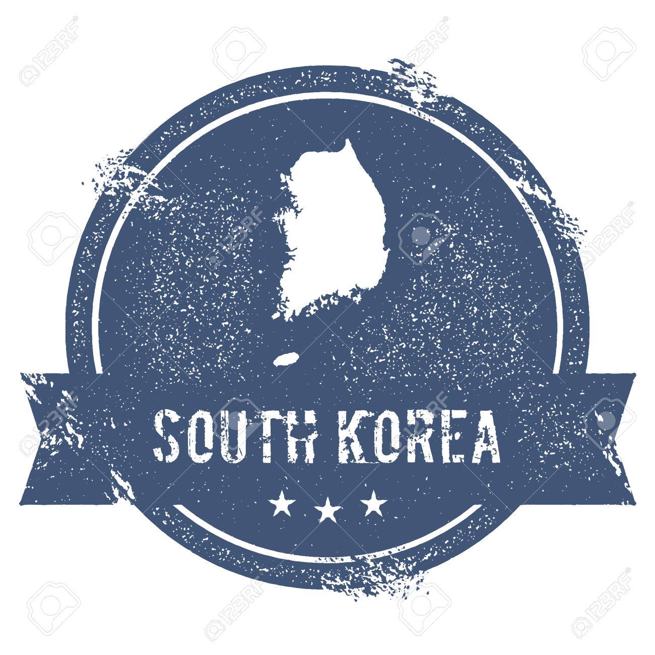 韓国 共和国のマーク 名前と韓国 共和国のベクトル画像の地図と旅行スタンプ 記章 ロゴ ラベル ステッカーまたは国のバッジとして使用できます のイラスト 素材 ベクタ Image