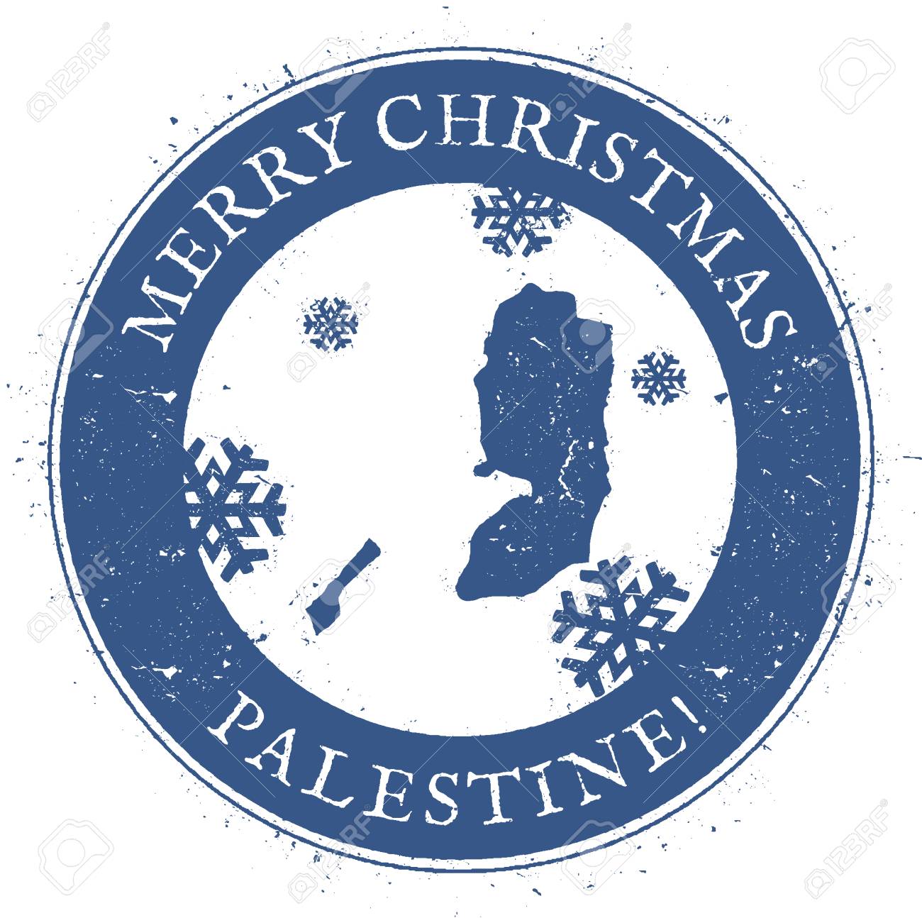 パレスチナの地図 ビンテージ クリスマス パレスチナ スタンプします 郡地図とメリー クリスマス テキスト ベクトル図の様式化されたゴム印 のイラスト素材 ベクタ Image
