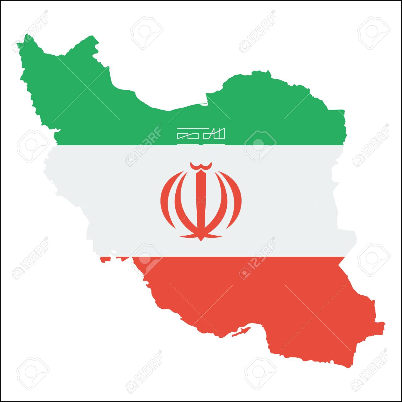 Iran Islamic Republic Of High Resolution Map With National Flag Royalty Free Cliparts Vectors And Stock Illustration Image 88034172