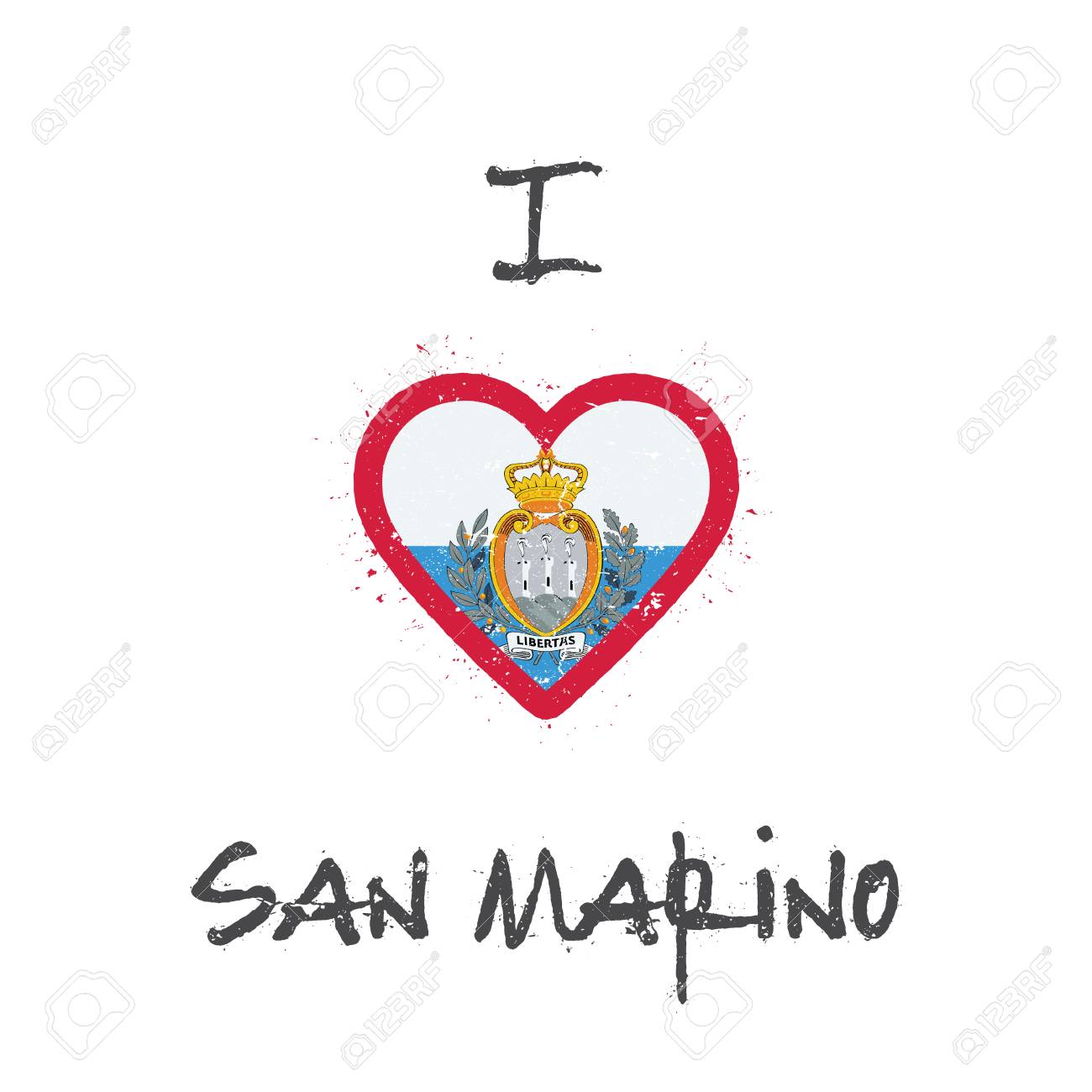 I Love San Marino T-shirt Design. San Marino Flag In The Shape ... I Love San Marino T-shirt Design. San Marino Flag In The Shape ...