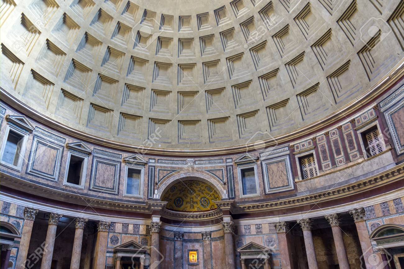 Ancient Roman Pantheon Temple Interior Stock Photo Picture And