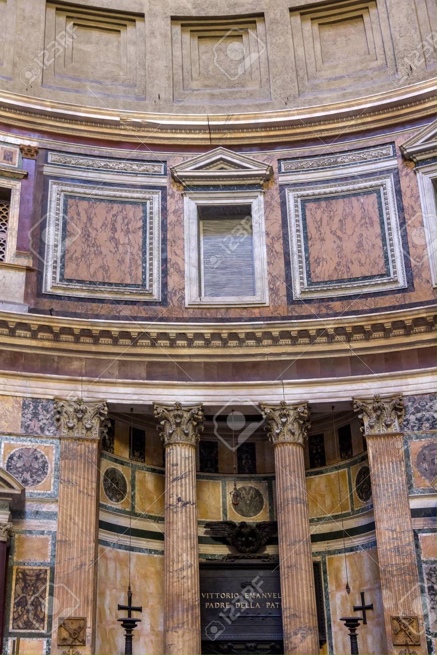 Ancient Roman Pantheon Temple Interior Stock Photo Picture And