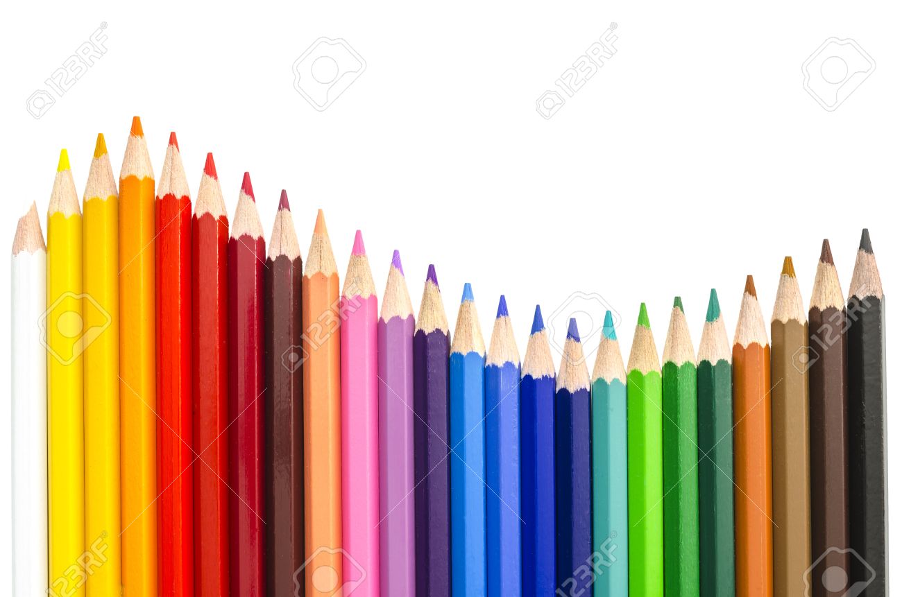 Closeup Of Coloured Pencils Lined Up In A Row Stock Photo Picture And Royalty Free Image Image 4659