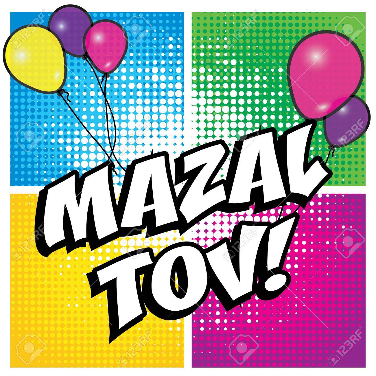 Pop Art Comics Icon Mazal Tov Text Royalty Free Cliparts Vectors And Stock Illustration Image