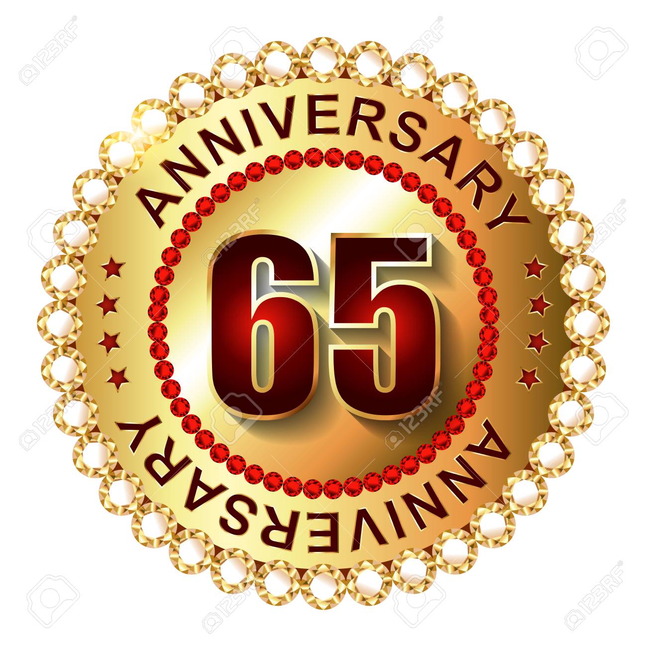 65 Ans D Anniversaire Etiquette Doree Banque D Images Et Photos Libres De Droits Image