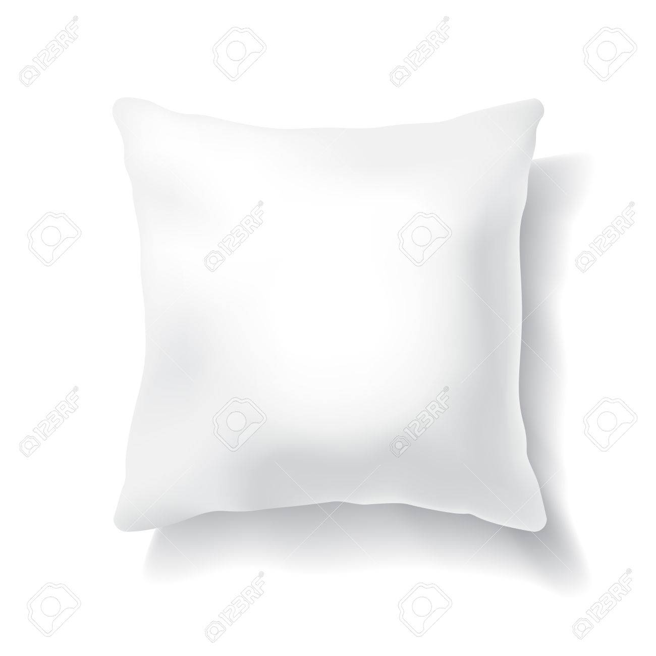 blank white square pillow isolated on white background design
