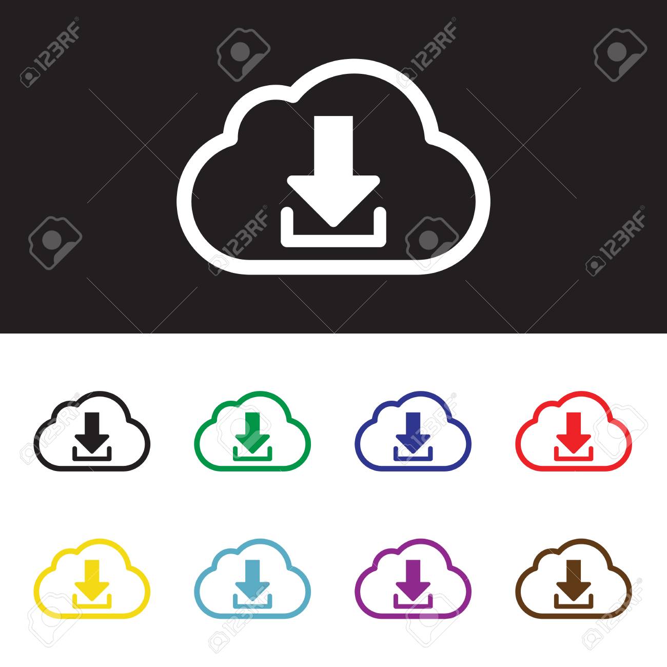 青い雲 クラウド アイコンのコレクション ベクトル図 のイラスト素材 ベクタ Image