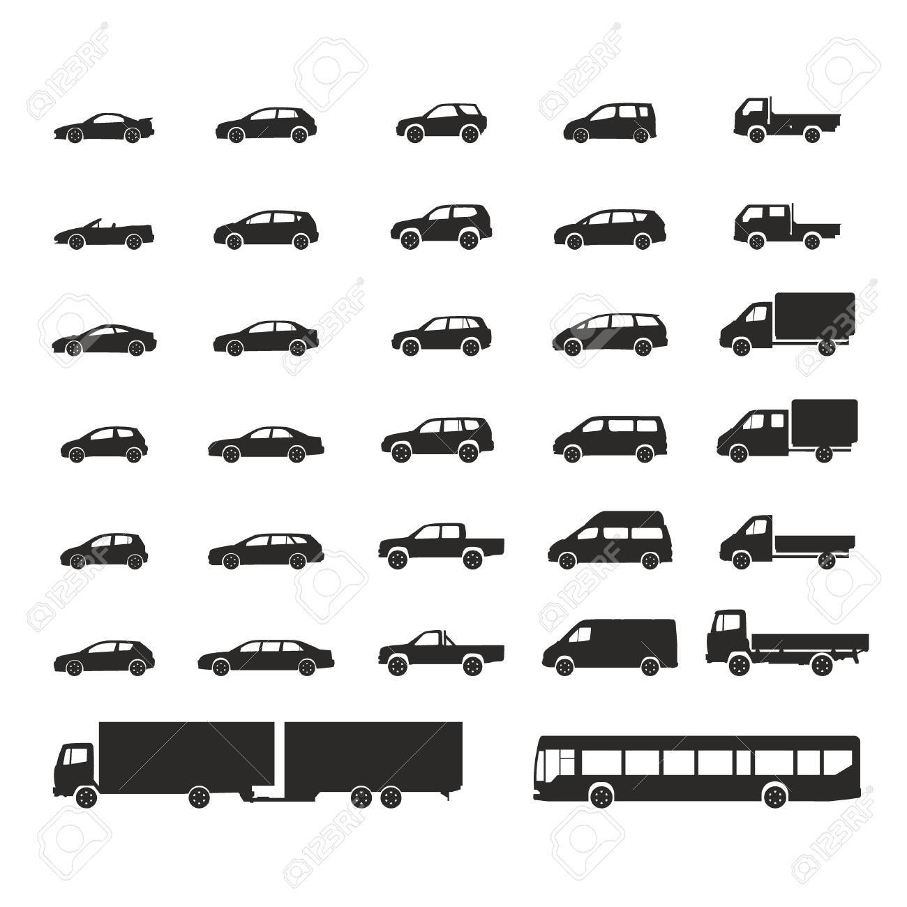 Different Type Of Cars Illustration Set, Car Symbol Collection, Car Icon  Pack Royalty Free SVG, Cliparts, Vectors, and Stock Illustration. Image  123595350.