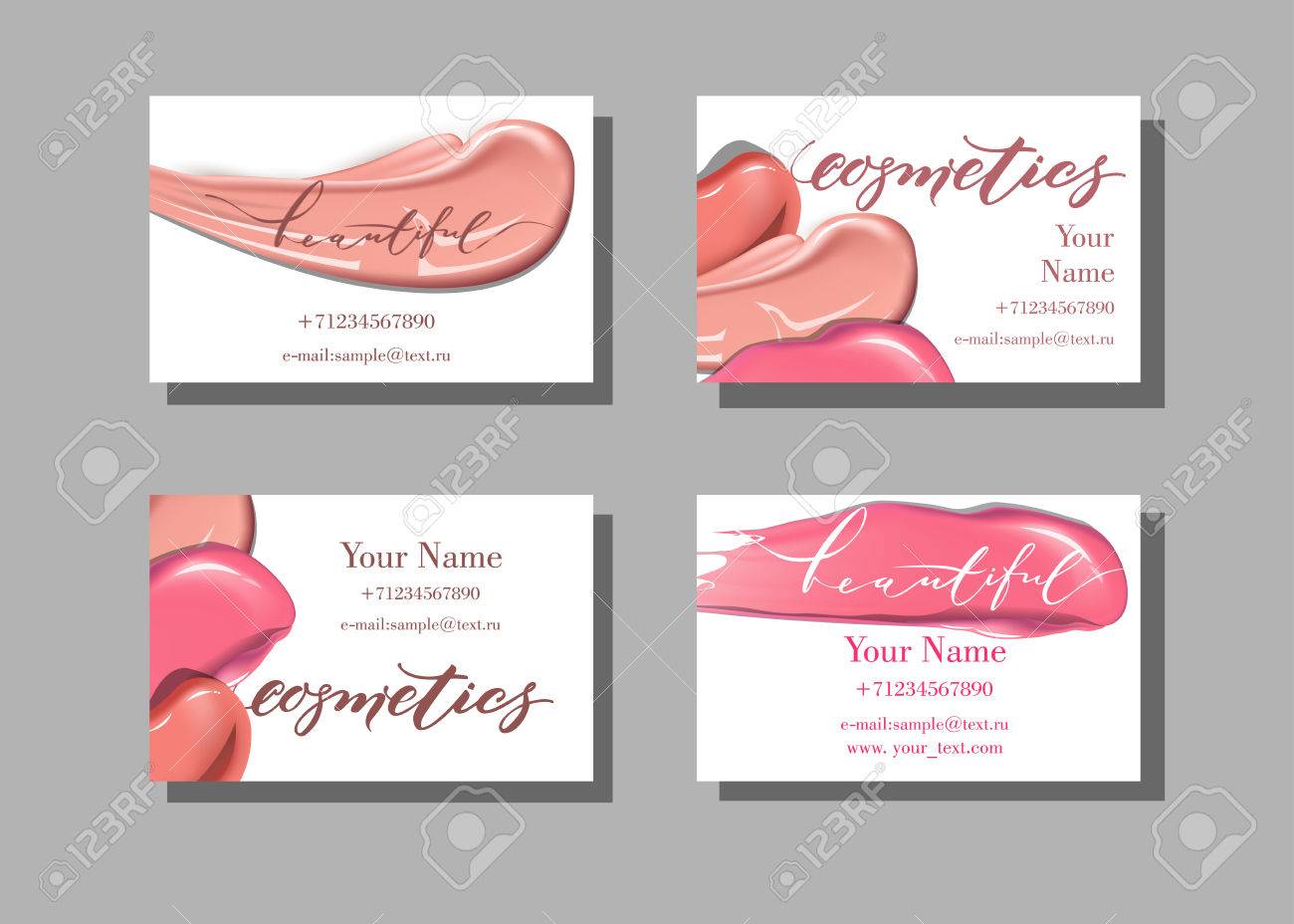 makeup artist business card vector template with makeup items makeup artist business card