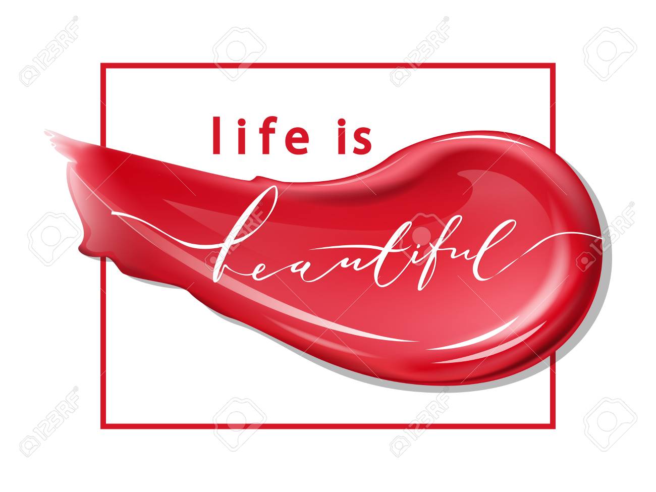 Vettoriale La Vita E Bella Scritte In Vettoriale Rossetto Di Sbavature Su Sfondo Bianco Frase Di Calligrafia Per Carte Regalo Blog Di Bellezza Utilizzare Per Volantini Pubblicitari Banner Volantini Vettore Image