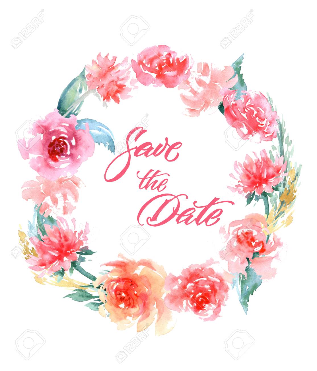 Calligraphy Save The Date Watercolor Flowers Invitation Modern Stock Photo Picture And Royalty Free Image Image 95480021 calligraphy save the date watercolor flowers invitation modern