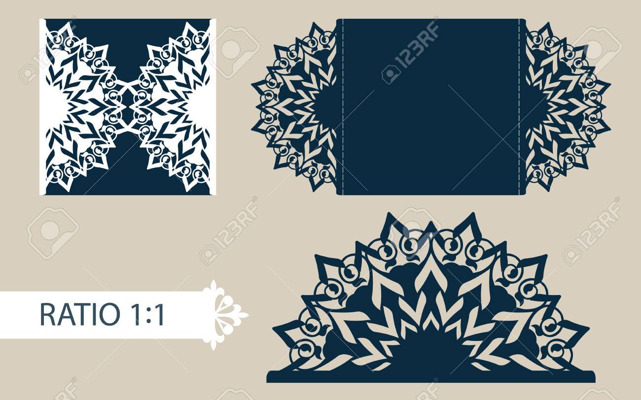 layout congratulatory envelope with carved openwork pattern