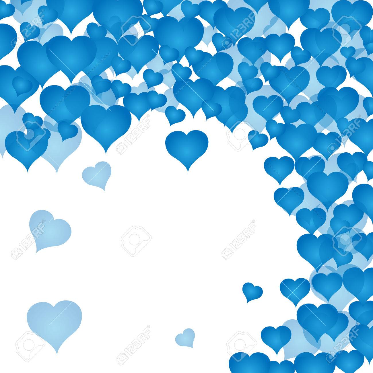 postcard with many blue hearts valentines day white background blue hearts pics