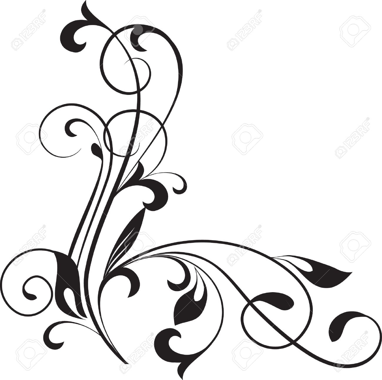 floral pattern with decorative branch royalty free cliparts vectors