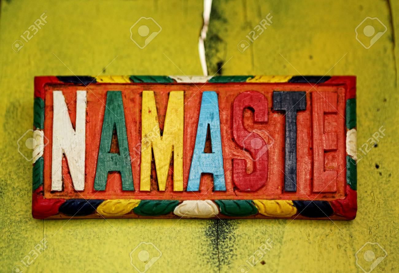 Signo Colorido Namaste La Salutacion Sanscrita En La Antigua