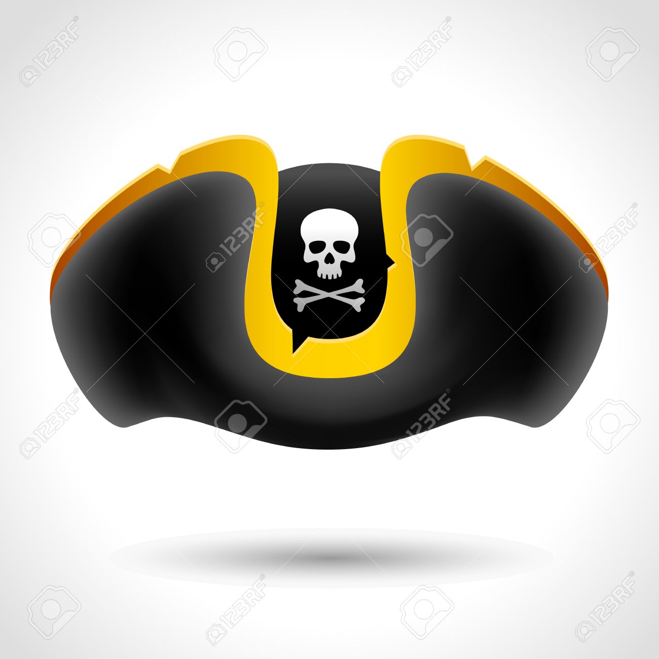 頭蓋骨と交差した骨海賊帽子のイラスト素材 ベクタ Image