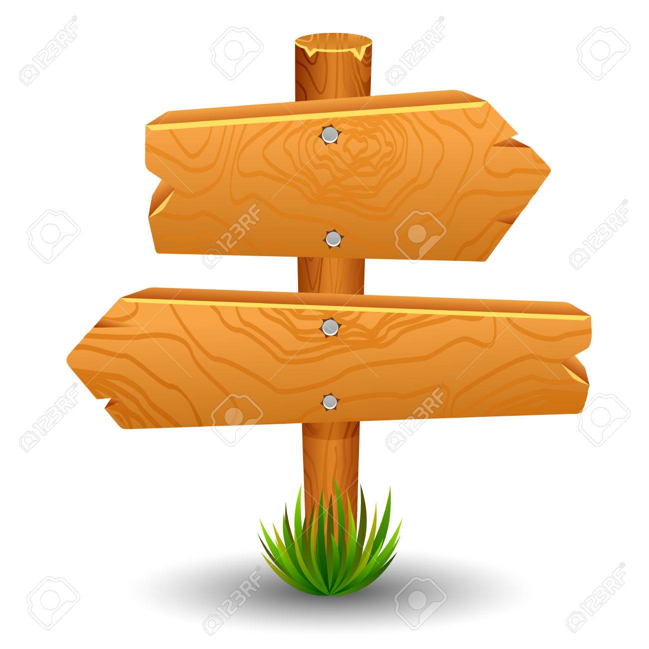 木製看板ポスト アイコン シンボル ラベル セット のイラスト素材 ベクタ Image