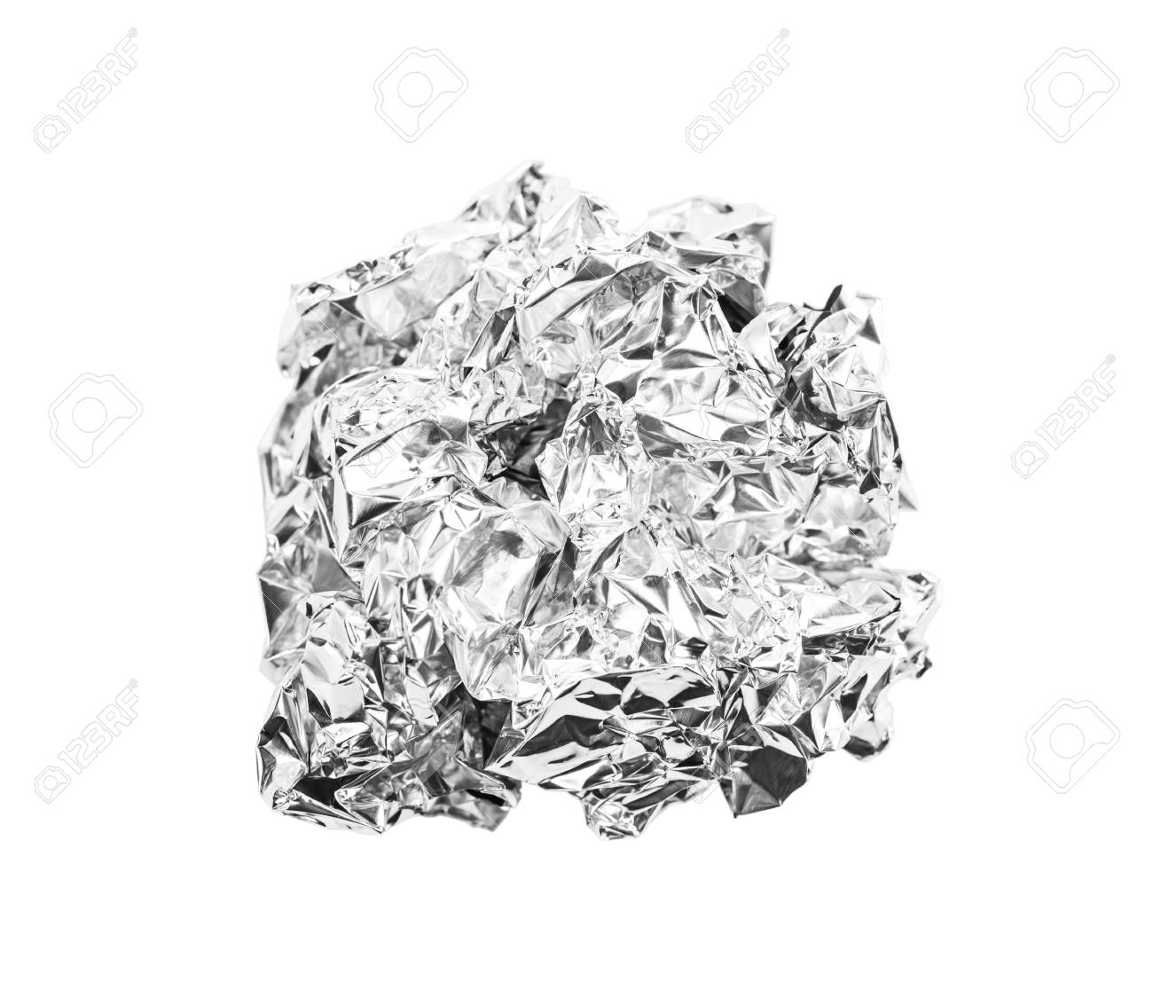 crumpled ball of aluminum foil isolated on white background, Save clipping path. - 123037593 crumpled ball of aluminum foil isolated on white background, Save clipping path. - 123037593